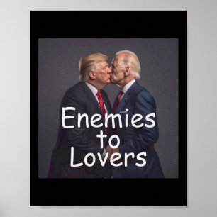 Lustigt trump och Biden Kissing Poster
