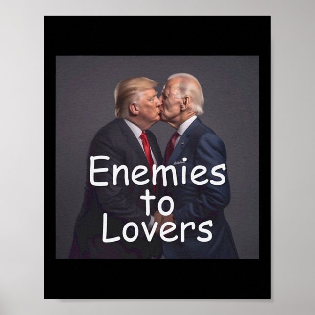 Lustigt trump och Biden Kissing Poster (Framsidan)