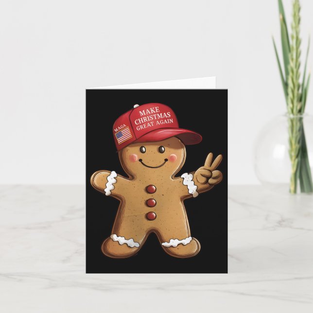 Lustigt Trump-Pepparkaksgubbe Gör jul Underbar A Kort (Framsida)