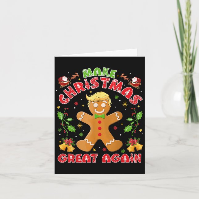 Lustigt Trump-Pepparkaksgubbe Gör jul Underbar A Kort (Framsida)