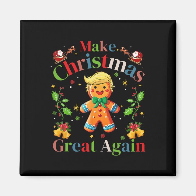Lustigt Trump-Pepparkaksgubbe Gör jul Underbar A Magnet (Framsidan)
