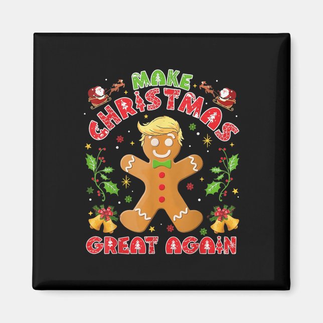 Lustigt Trump-Pepparkaksgubbe Gör jul Underbar Magnet (Framsidan)