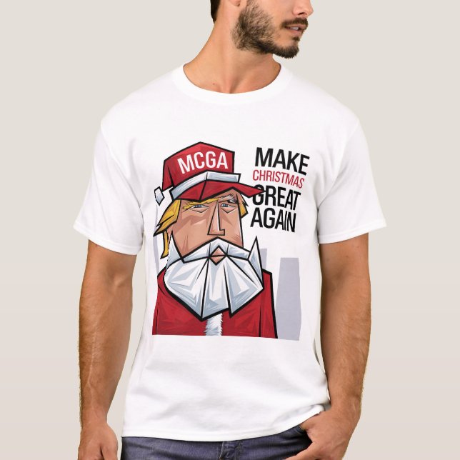 Lustigt Trump Santa Gör jul Underbar igen T Shirt (Framsida)