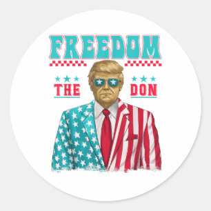 Lustigt Trump Shirt, Don Pappa President Freedom Runt Klistermärke