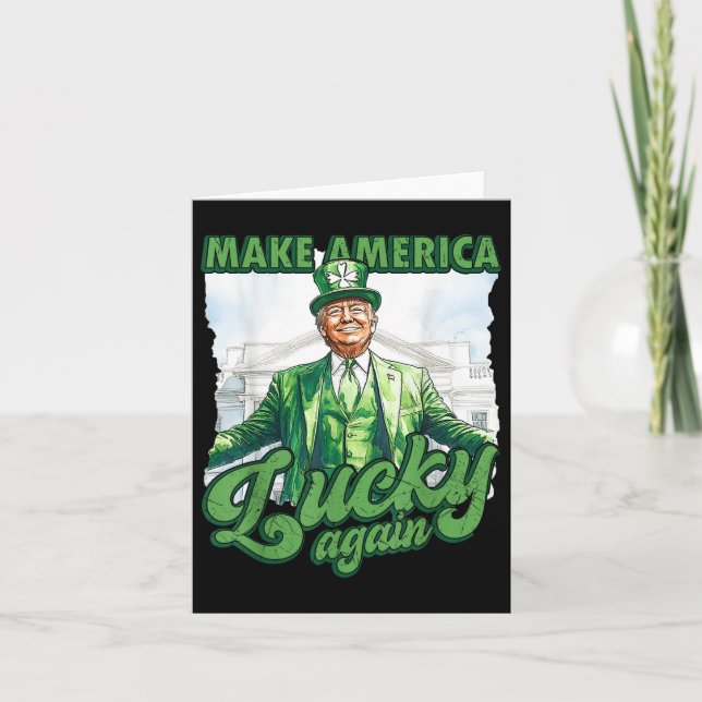 Lustigt Trump St patricks day Gör Amerika Lucky Kort (Framsida)