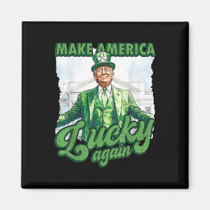 Lustigt Trump St patricks day Gör Amerika Lucky Magnet
