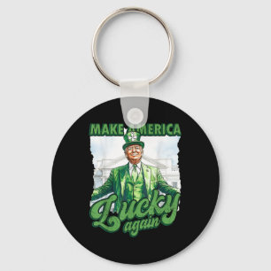 Lustigt Trump St patricks day Gör Amerika Lucky Nyckelring