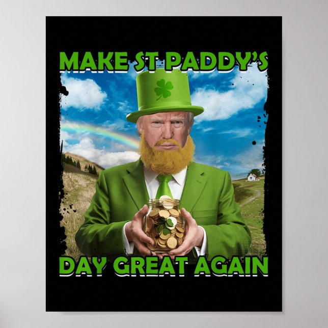 Lustigt Trump-St patricks day Gör St paddys day me Poster (Framsidan)