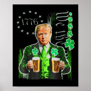 Lustigt Trump St patricks day Vi People's Flagga Poster