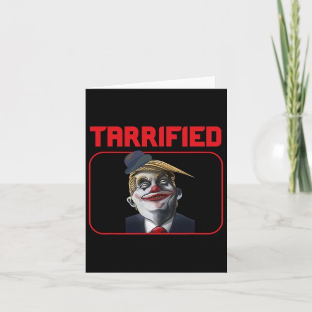 Lustigt Trump Stängd politisk Pun Tarrified Kort (Framsida)