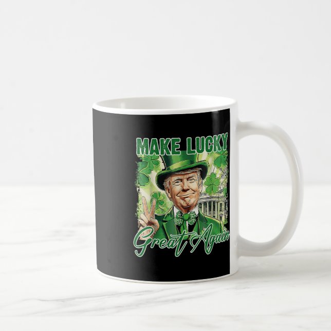 Lustigt Trump Stpatrick Day - gör Lucky Underbar i Kaffemugg (Höger)