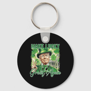 Lustigt Trump Stpatrick Day - gör Lucky Underbar i Nyckelring
