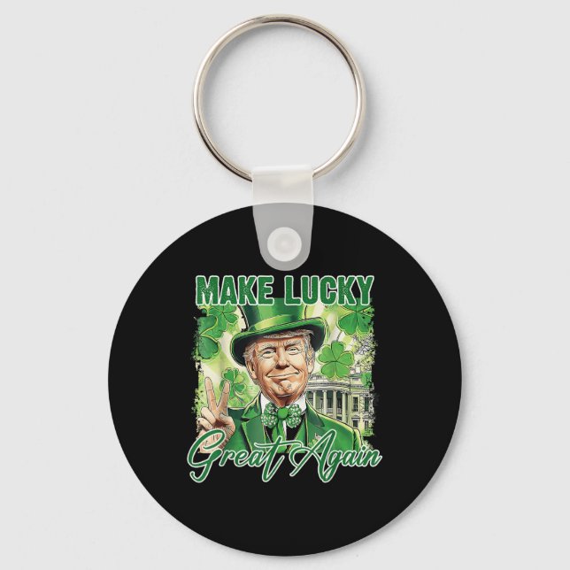 Lustigt Trump Stpatrick Day - gör Lucky Underbar i Nyckelring (Framsida)