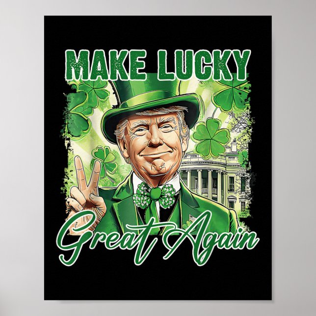 Lustigt Trump Stpatrick Day - gör Lucky Underbar i Poster (Framsidan)
