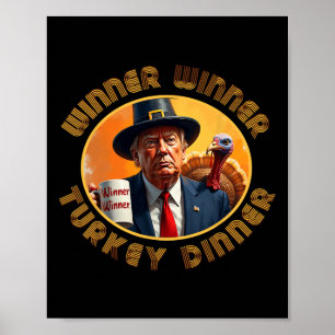 Lustigt Trump Thanksgiving Vinnare Turkiet Dinn Poster