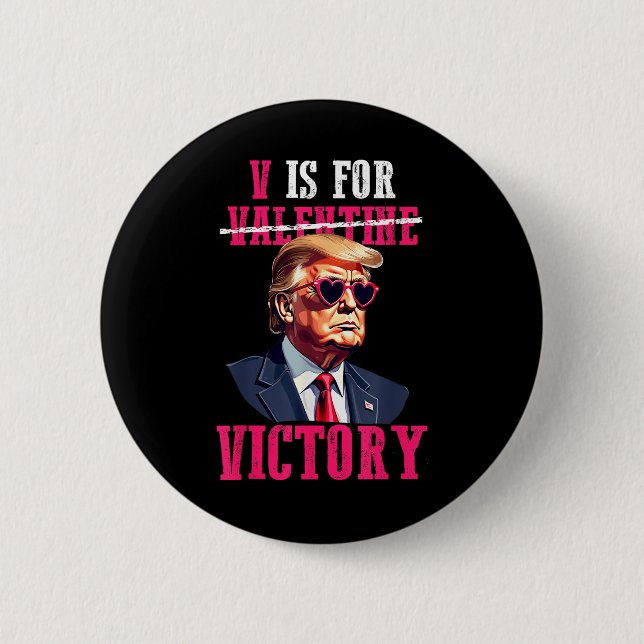 Lustigt Trump Valentines day V är avsett för falli Knapp (Framsida)