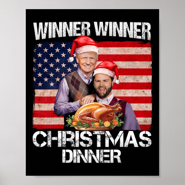 Lustigt Trump Vance Vinnare Vinnare Julmiddag S Poster (Framsidan)