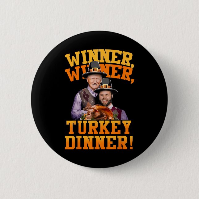 Lustigt Trump Vance Vinner Winner Turkey Dinner Th Knapp (Framsida)