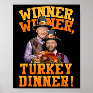 Lustigt Trump Vance Vinner Winner Turkey Dinner Th Poster