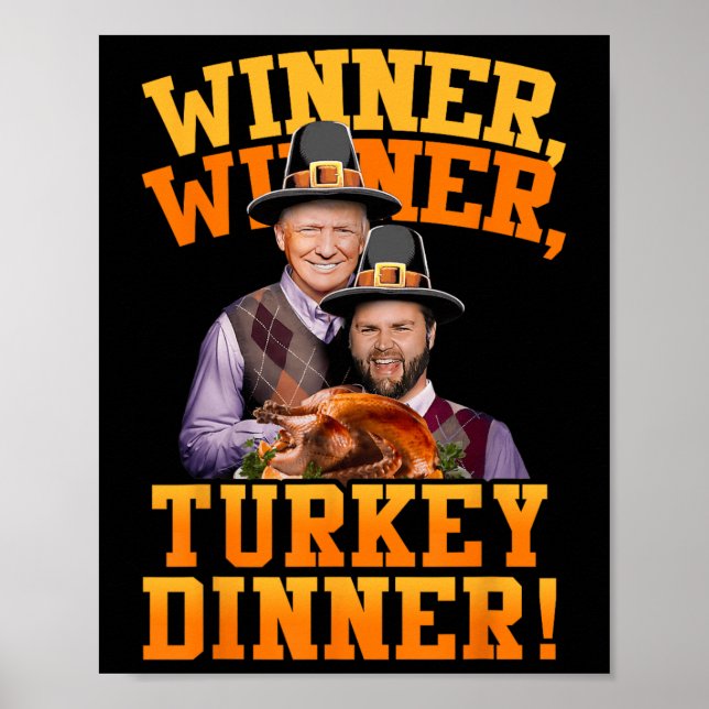 Lustigt Trump Vance Vinner Winner Turkey Dinner Th Poster (Framsidan)