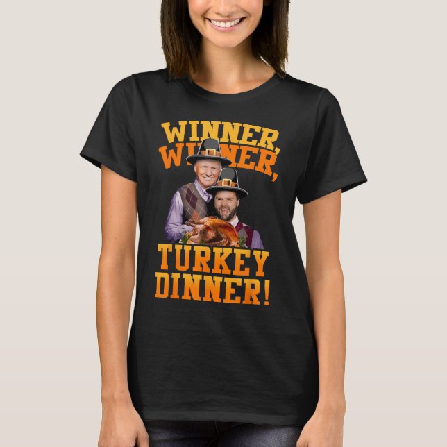 Lustigt Trump Vance Vinner Winner Turkey Dinner Th T Shirt (Framsida)