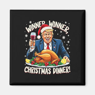 Lustigt Trump Vinnare Juldagen Julafton me Magnet
