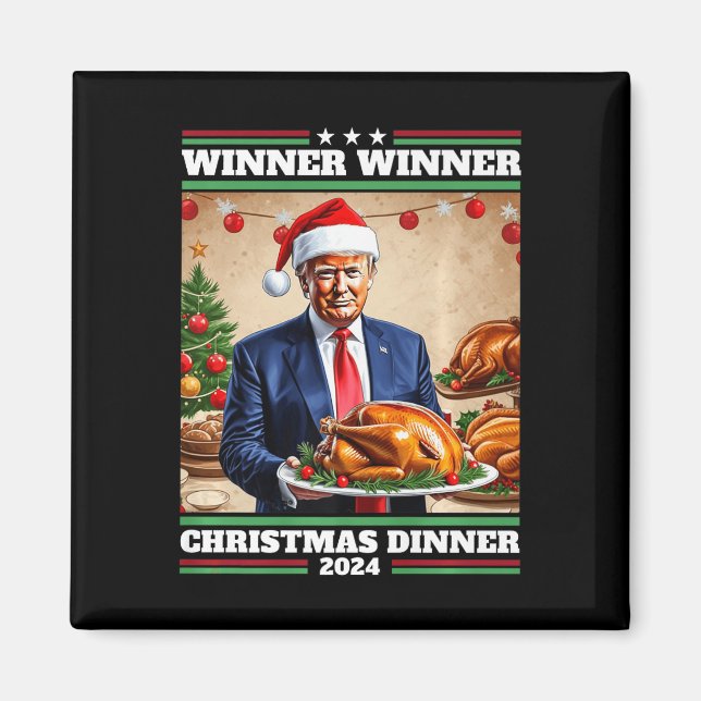 Lustigt Trump Vinnare Julmiddag Magnet (Framsidan)
