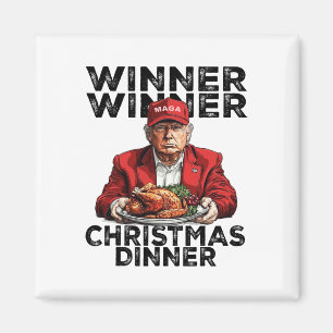 Lustigt Trump Vinnare Vinnare Juldagen Santa A Magnet