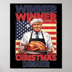 Lustigt Trump Vinnare Vinnare Juldagen Santa A Poster
