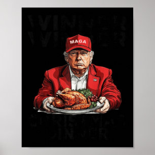 Lustigt Trump Vinnare Vinnare Juldagen Santa A Poster