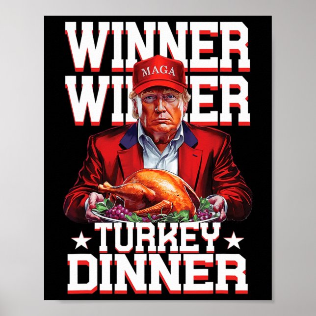 Lustigt Trump Winner Turkey Dinner Thanksgiving Da Poster (Framsidan)