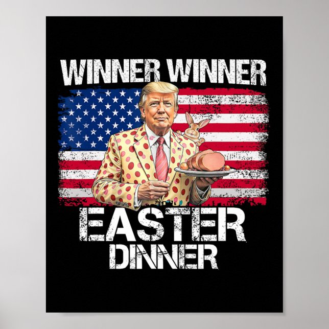 Lustigt Trump Winner Winner Påsk Middag Påsk Poster (Framsidan)