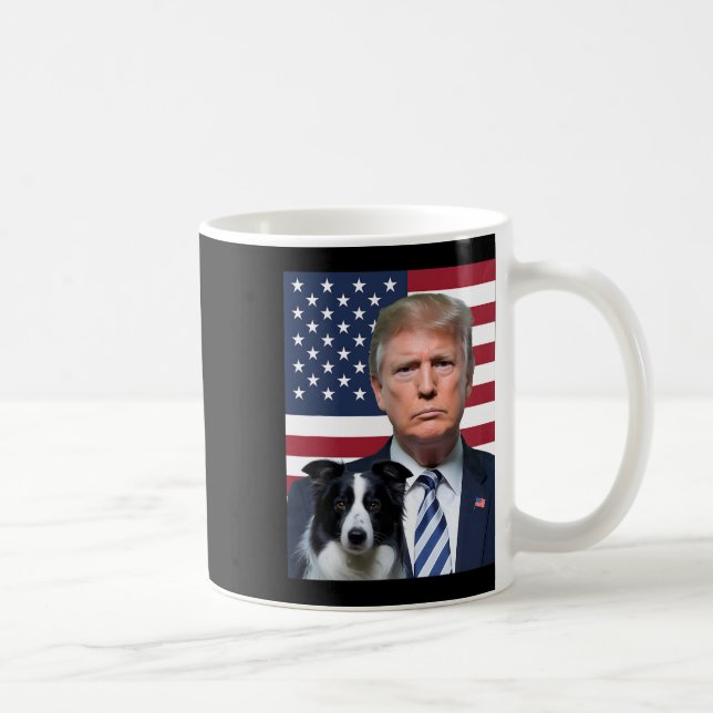 Lustigt trumpel och valet i Gräns Collie Hund USA  Kaffemugg (Höger)