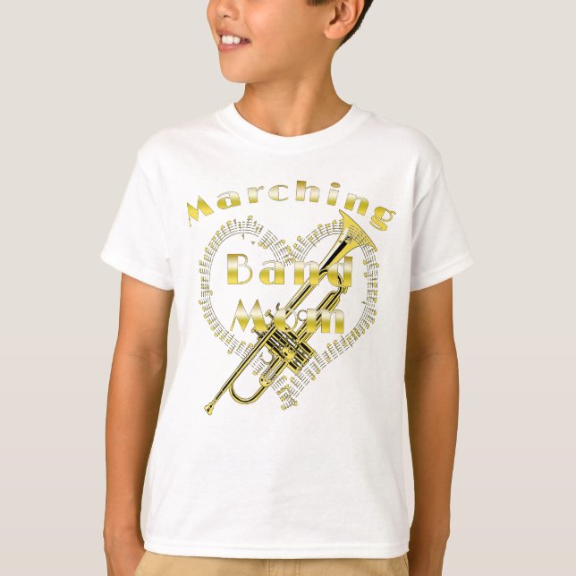 Lustigt Trumpet Marching Band Mamma T Shirt (Framsida)