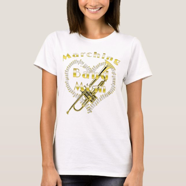 Lustigt Trumpet Marching Band Mamma T Shirt (Framsida)