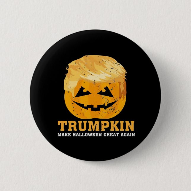 Lustigt Trumpkin Gör Halloween Underbart igen Knapp (Framsida)
