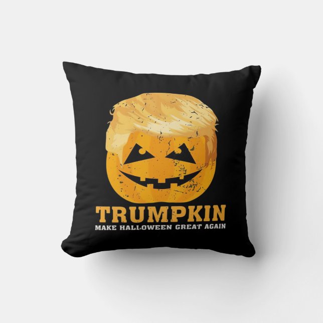 Lustigt Trumpkin Gör Halloween Underbart igen Kudde (Framsida)