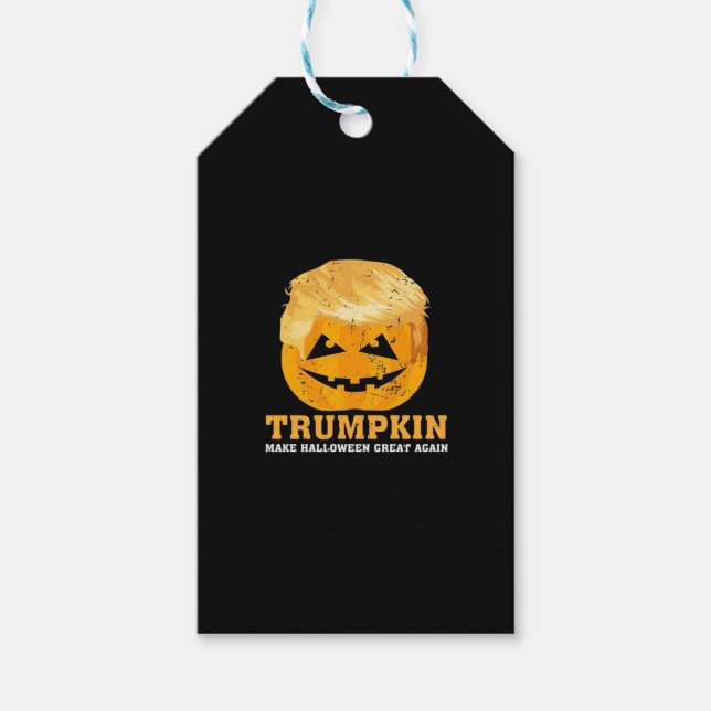 Lustigt Trumpkin Gör Halloween Underbart igen Presentetikett (Framsidan)