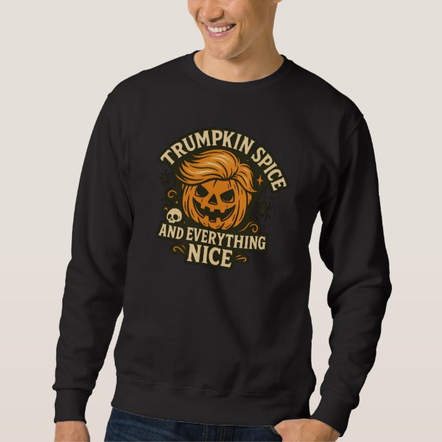 Lustigt "Trumpkin Spice & All Nice" Halloween Lång Ärmad Tröja (Framsida)