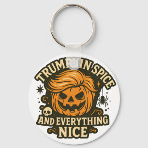 Lustigt "Trumpkin Spice & All Nice" Halloween Nyckelring