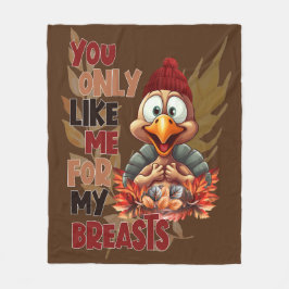 Lustigt Turkiet Breast Thanksgiving Fleecefilt
