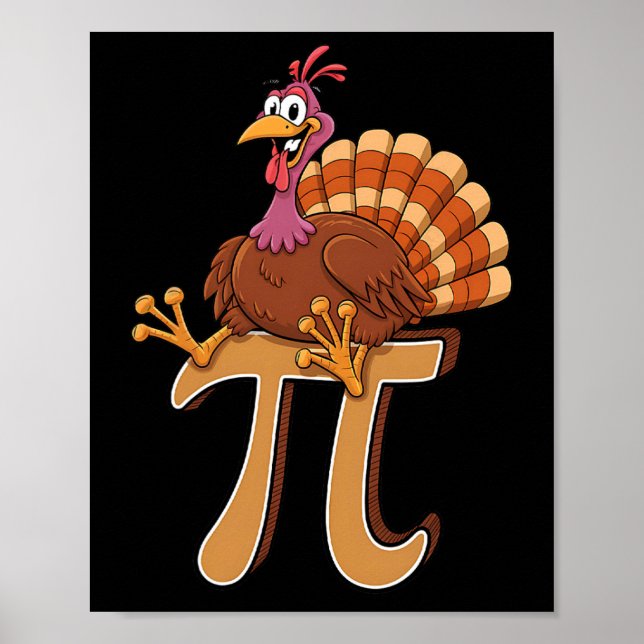 Lustigt Turkiet Pi Day Paj Math Älskare Geek Nerd  Poster (Framsidan)