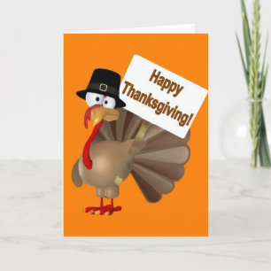 Lustigt Turkiet som säger " Happy thanksgiving!" Helgkort