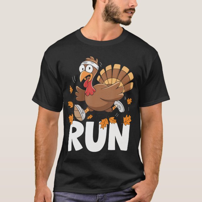 Lustigt Turkiet Springa Thanksgiving Costume Runni T Shirt (Framsida)