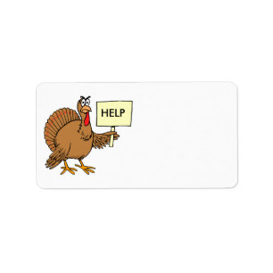 Lustigt Turkiet Thanksgiving Adress Stickers Hjäl Adressetikett