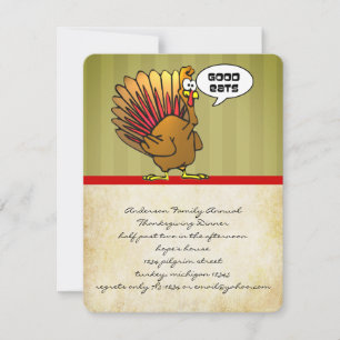 Lustigt Turkiet Thanksgiving Middag Inbjudningar
