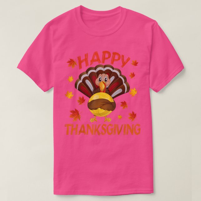 Lustigt Turkiet Volleyball Player Happy thanksgivi T Shirt (Design framsida)