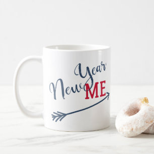 Lustigt typografipåminnelse om nyårsupplösning kaffemugg