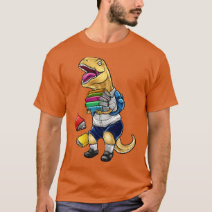 Lustigt Tyrannosaurus Rex med Bokar School T Shirt