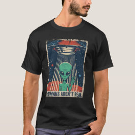 Lustigt UFO Alien Humans är inte riktigt T Shirt